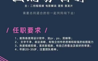 招聘短视频剪辑运营 南方+招聘短视频运营实习生